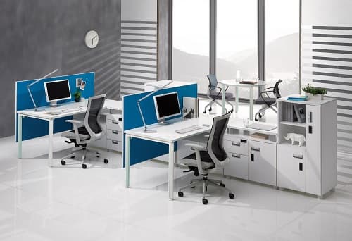 white modern office desk_ straight leg CIRK_F series